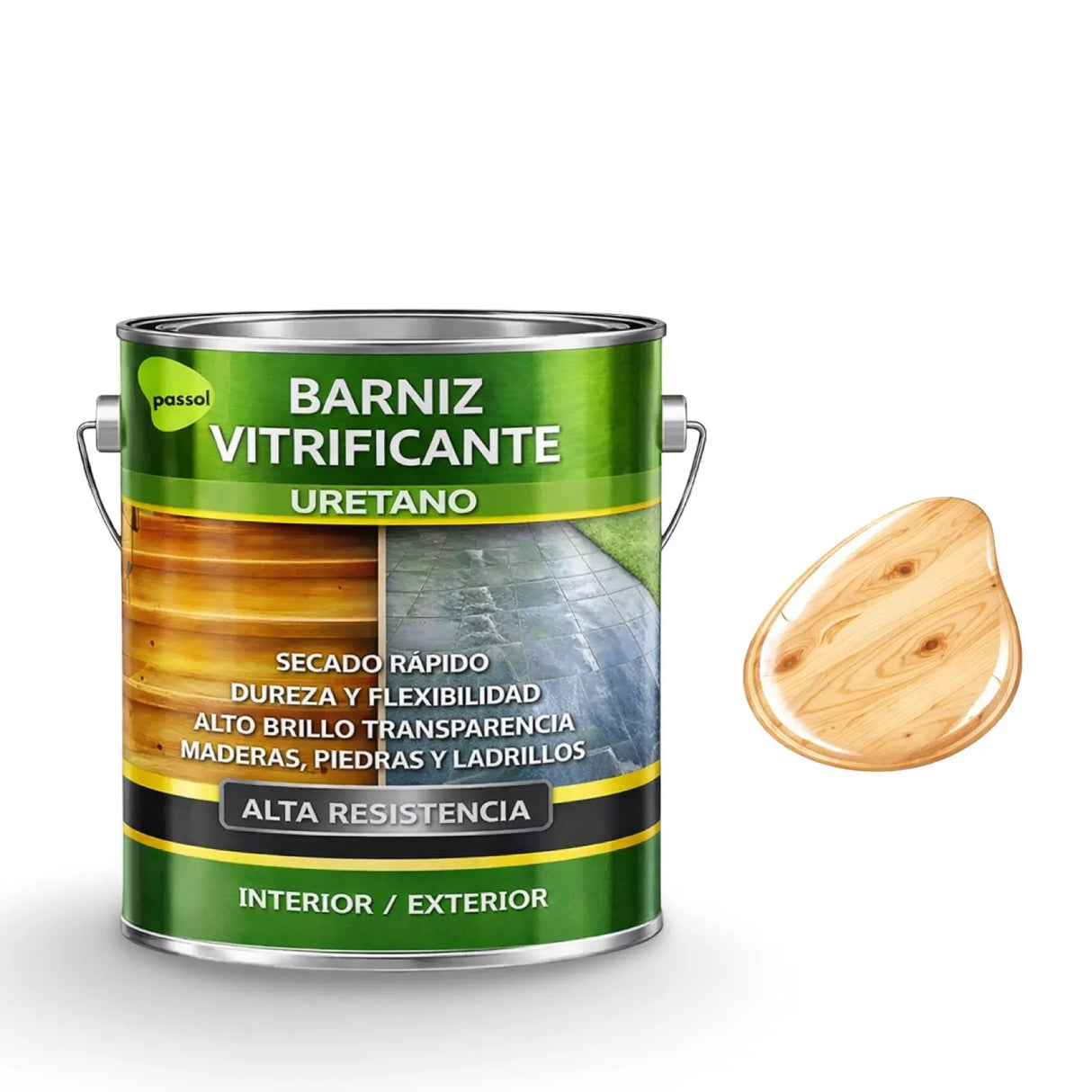 Barniz Vitrificante Uretano Madera Piedra Brillante PASSOL