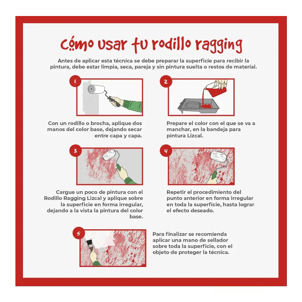 Rodillo Efecto Ragging Lizcal18cmPassol