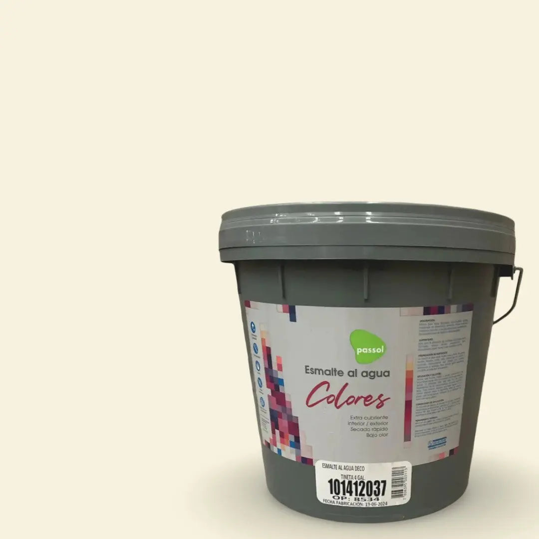 Esmalte al agua Deco Blanco Hueso Tineta 4 Galones PASSOL