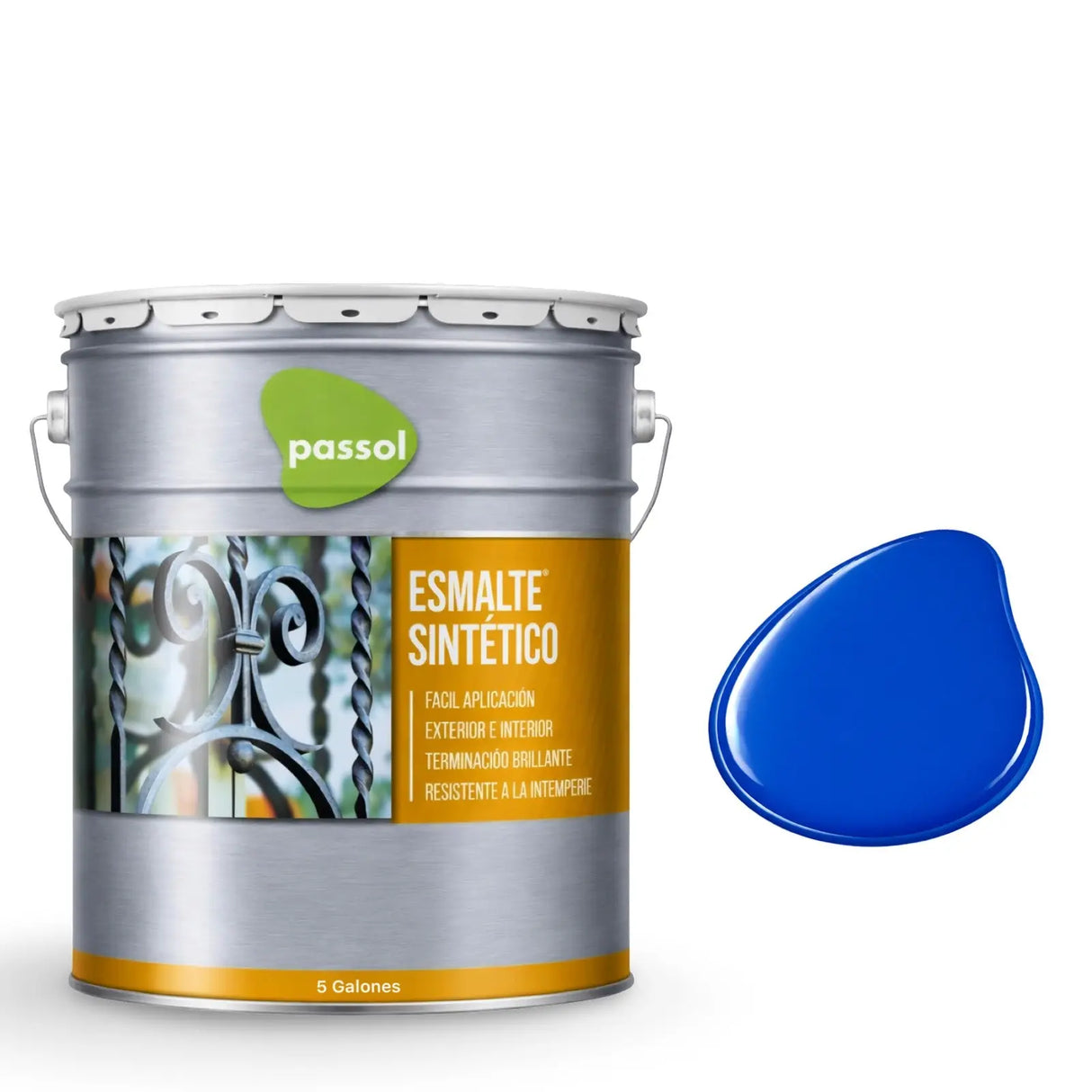 Esmalte Sintético Tineta 5gl PassolAzul PacificoTineta 5 galónesPassol