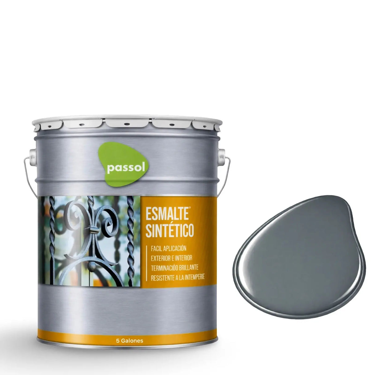 Esmalte Sintético Tineta 5gl PassolGris MaquinaTineta 5 galónesPassol