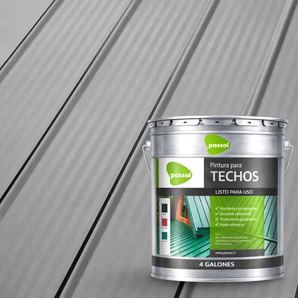 Pintura para Techos Zinc PassolGris PerlaTineta 4 GalonesPassol