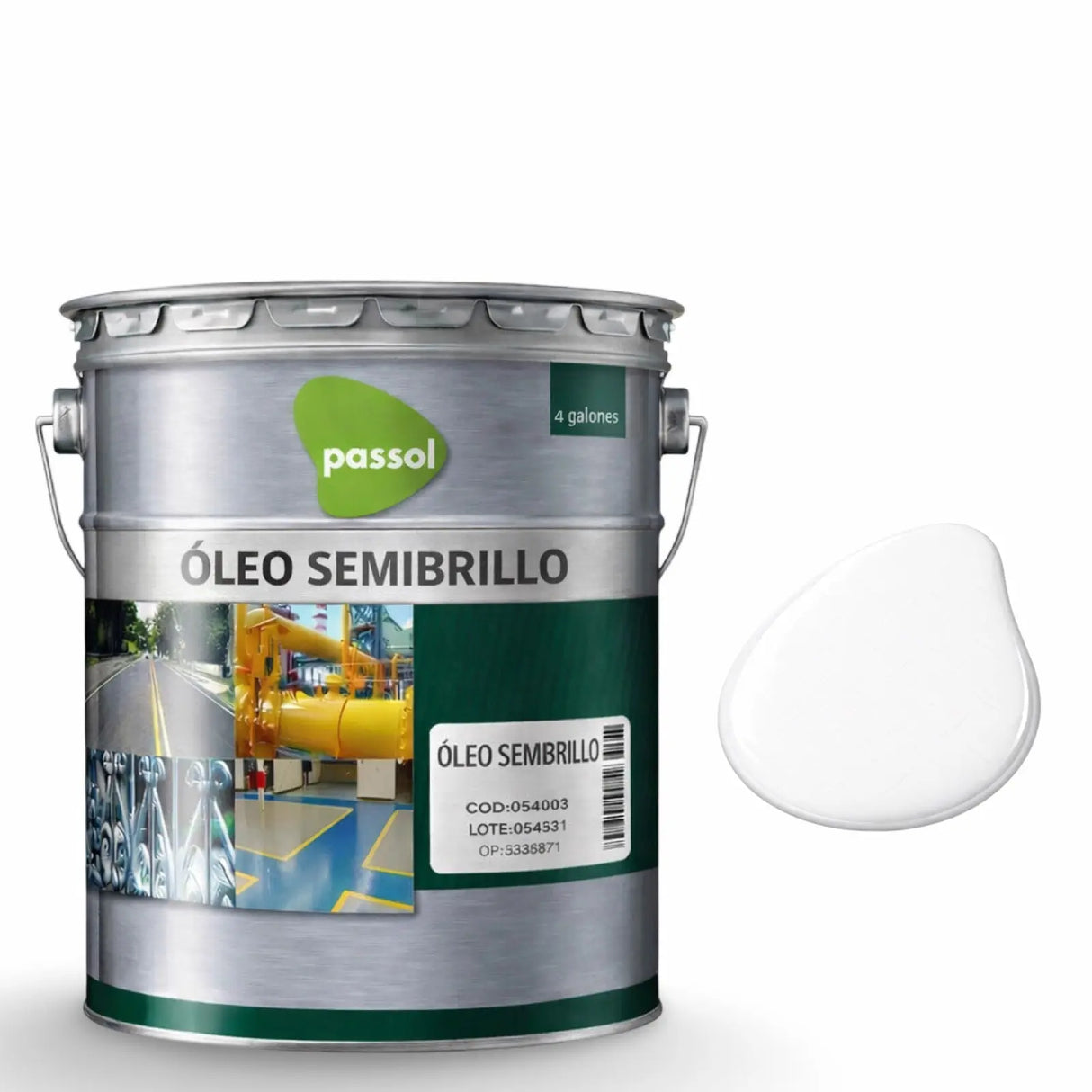 Oleo Semibrillo Blanco PassolBlancoTineta 4 GalonesPassol