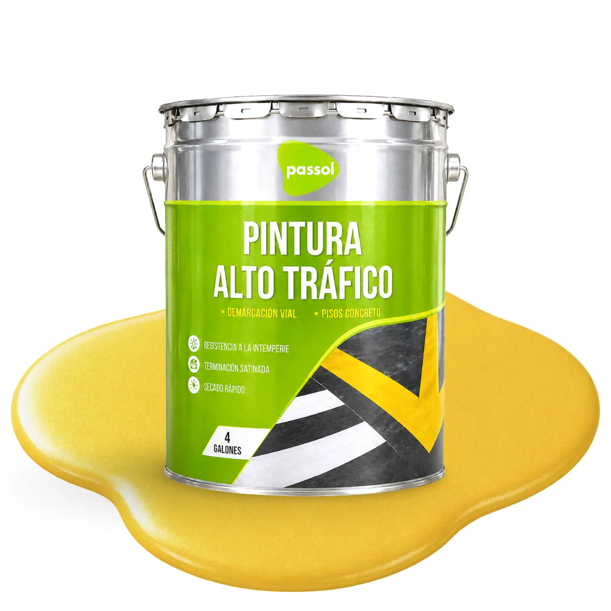 Pintura Alto Trafico ContrasteAmarillo ReyTineta 4glPassol