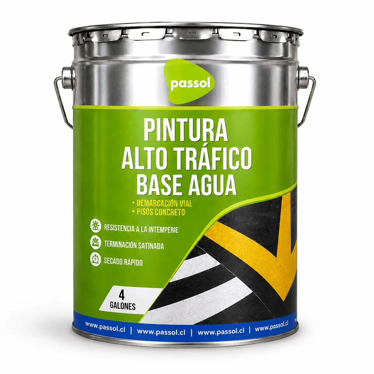 Pintura Alto Trafico Base Agua PassolBlancoTineta 4glPassol