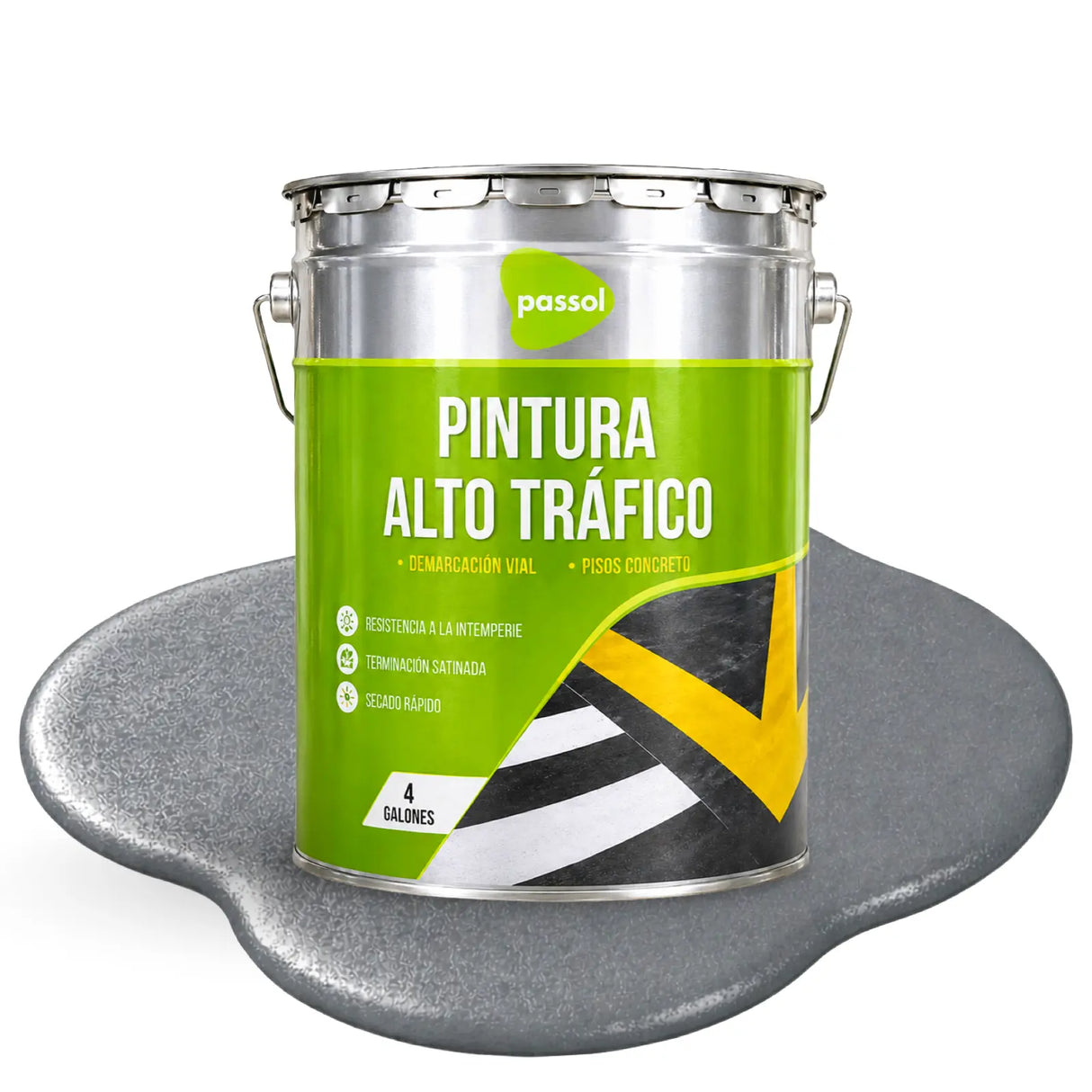 Pintura Alto Trafico ContrasteGrisTineta 4glPassol