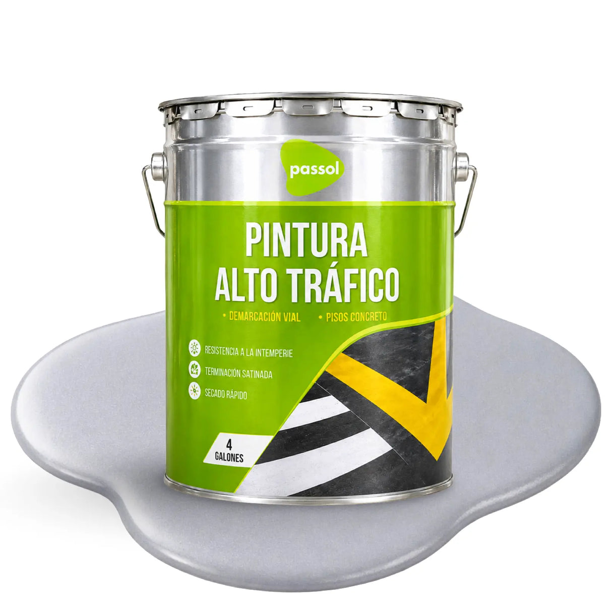 Pintura Alto Trafico ContrasteGris PerlaTineta 4glPassol