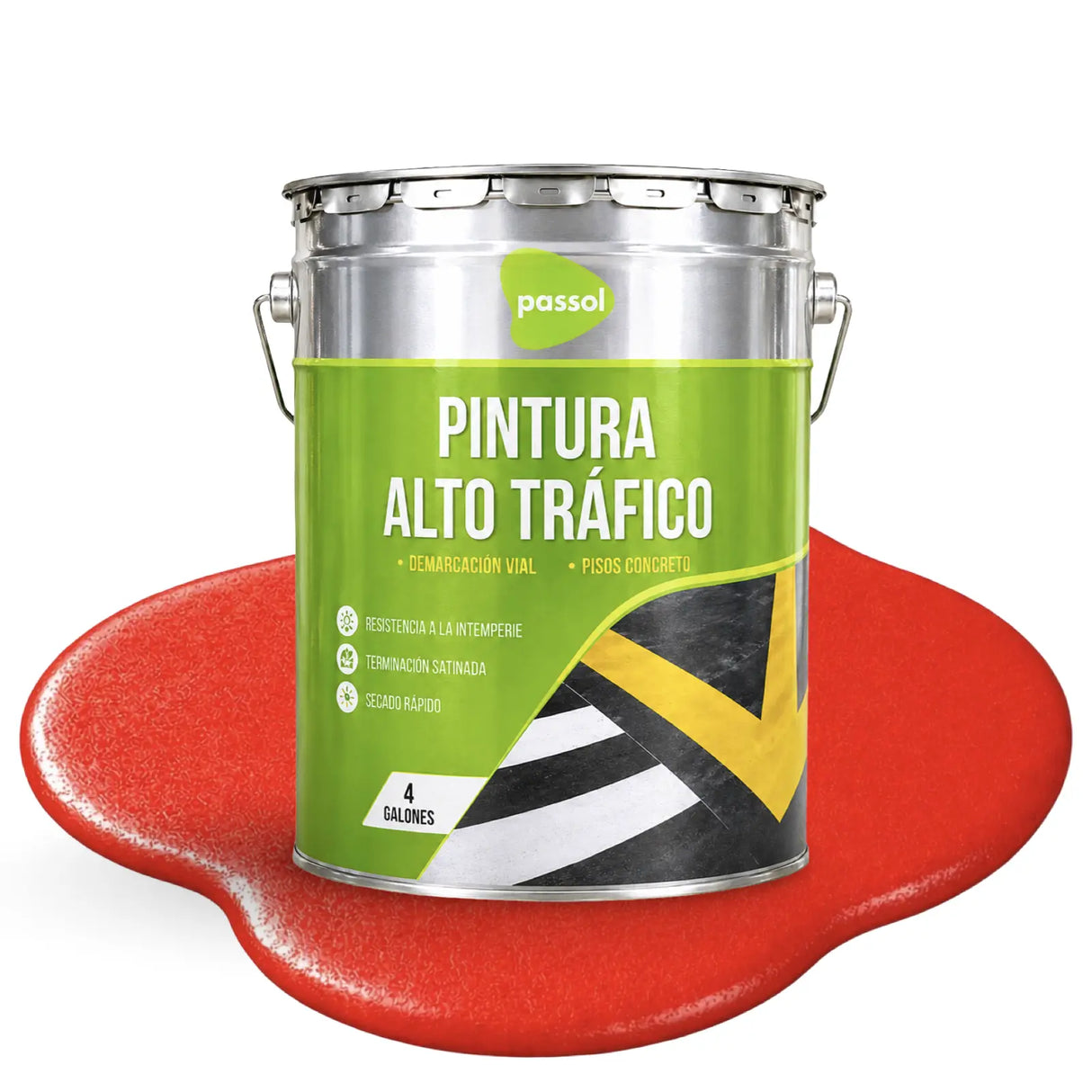 Pintura Alto Trafico ContrasteRojoTineta 4glPassol