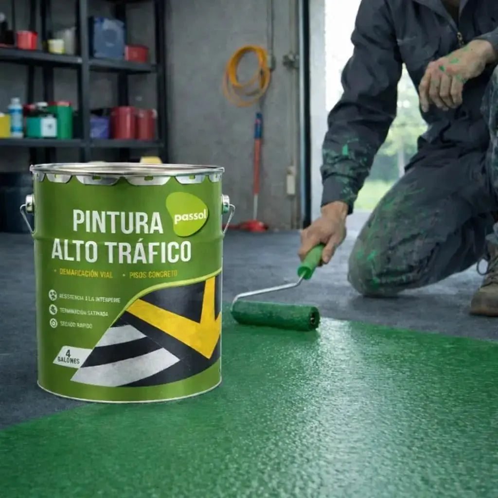 Pintura Alto Trafico ContrasteVerde R6010Galón 3.8ltsPassol