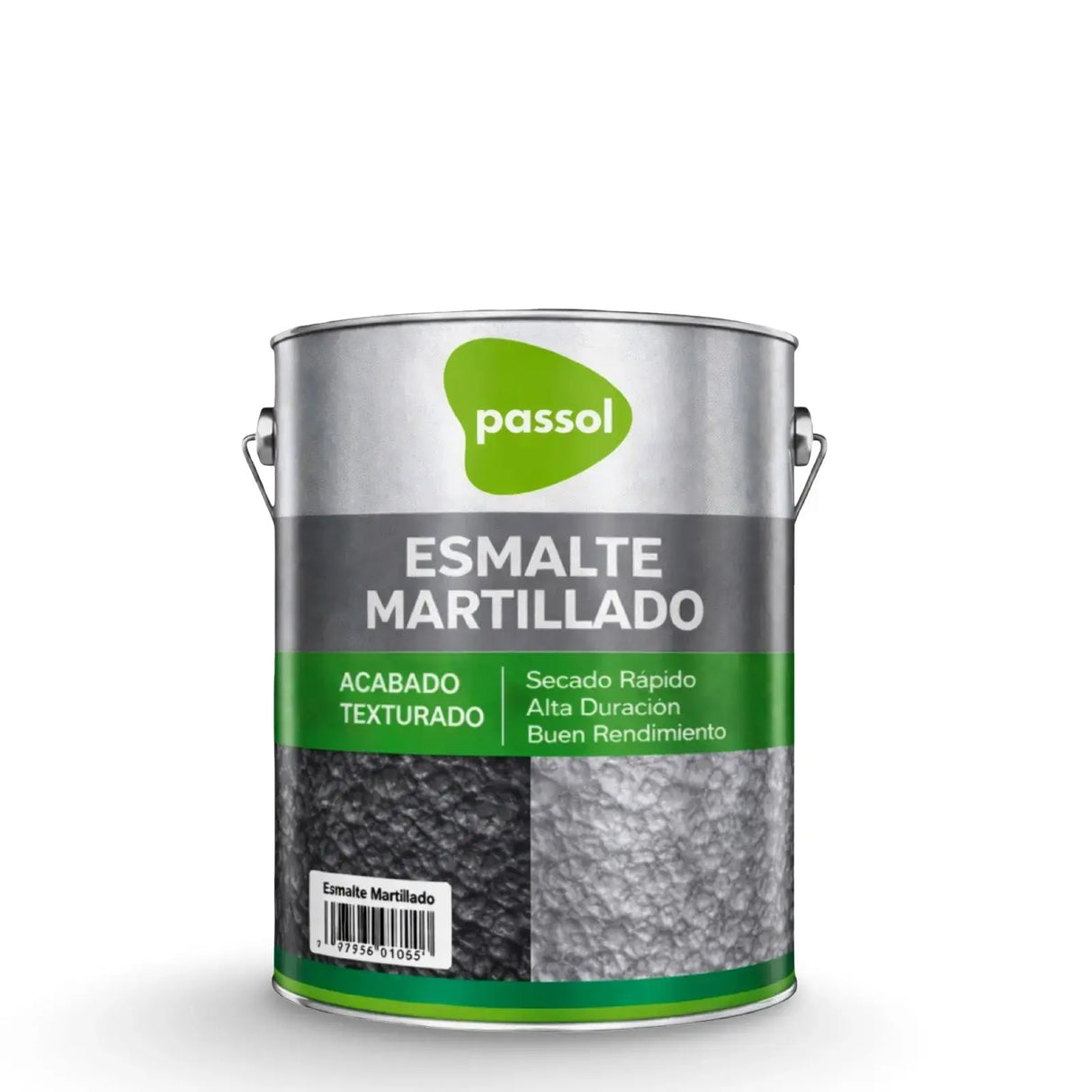 Esmalte efecto Martillado Brillante PassolNegro Grafito1/4 de GalónPassol
