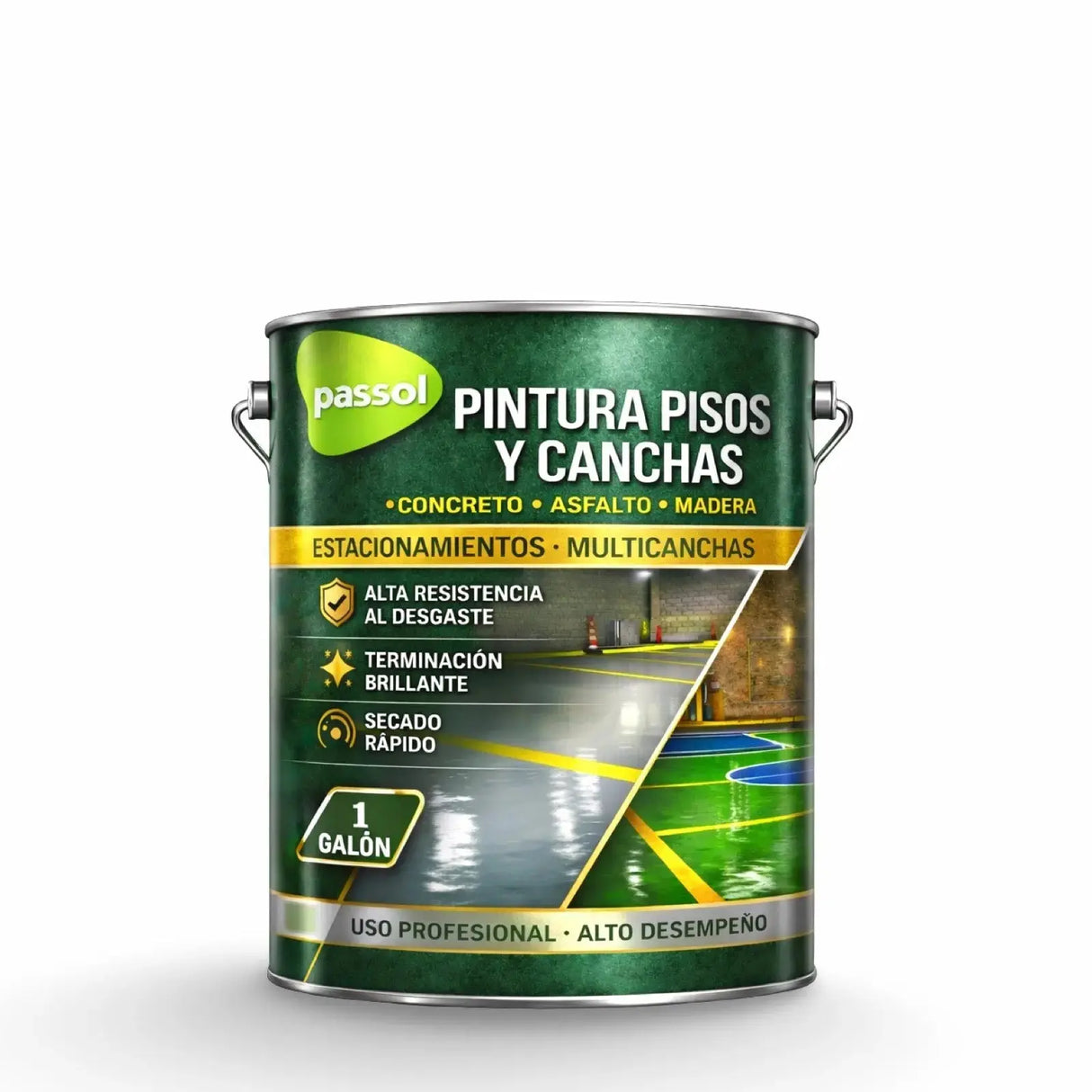 Pintura Pisos y Canchas PassolAzulTineta 4 GalonesPassol