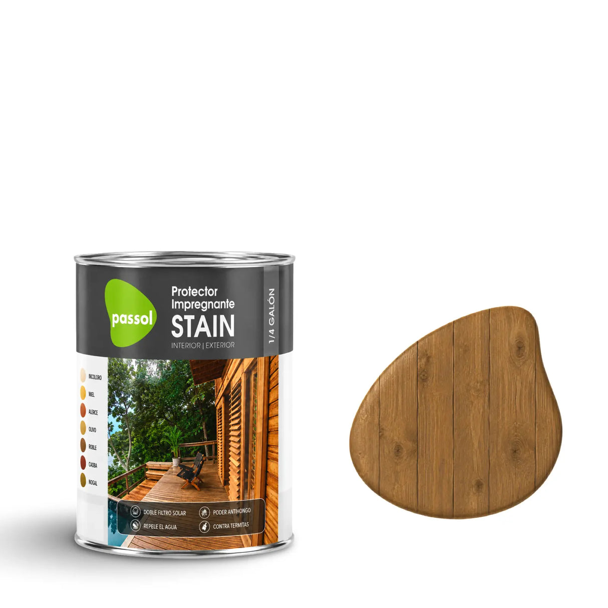 Stain Impregnante para Maderas PassolNogal1/4 GalónPassol