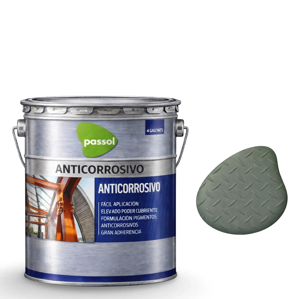 Antióxido / Anticorrosivo para Metal PassolGris VerdosoTineta 4 GalonesPassol
