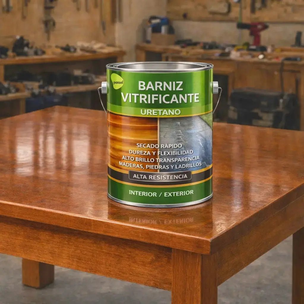 Barniz Vitrificante Uretano Madera Piedra BrillanteIncoloro1 GalónPassol