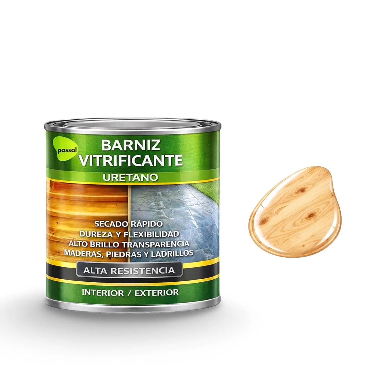 Barniz Vitrificante Uretano Madera Piedra Brillante PASSOL