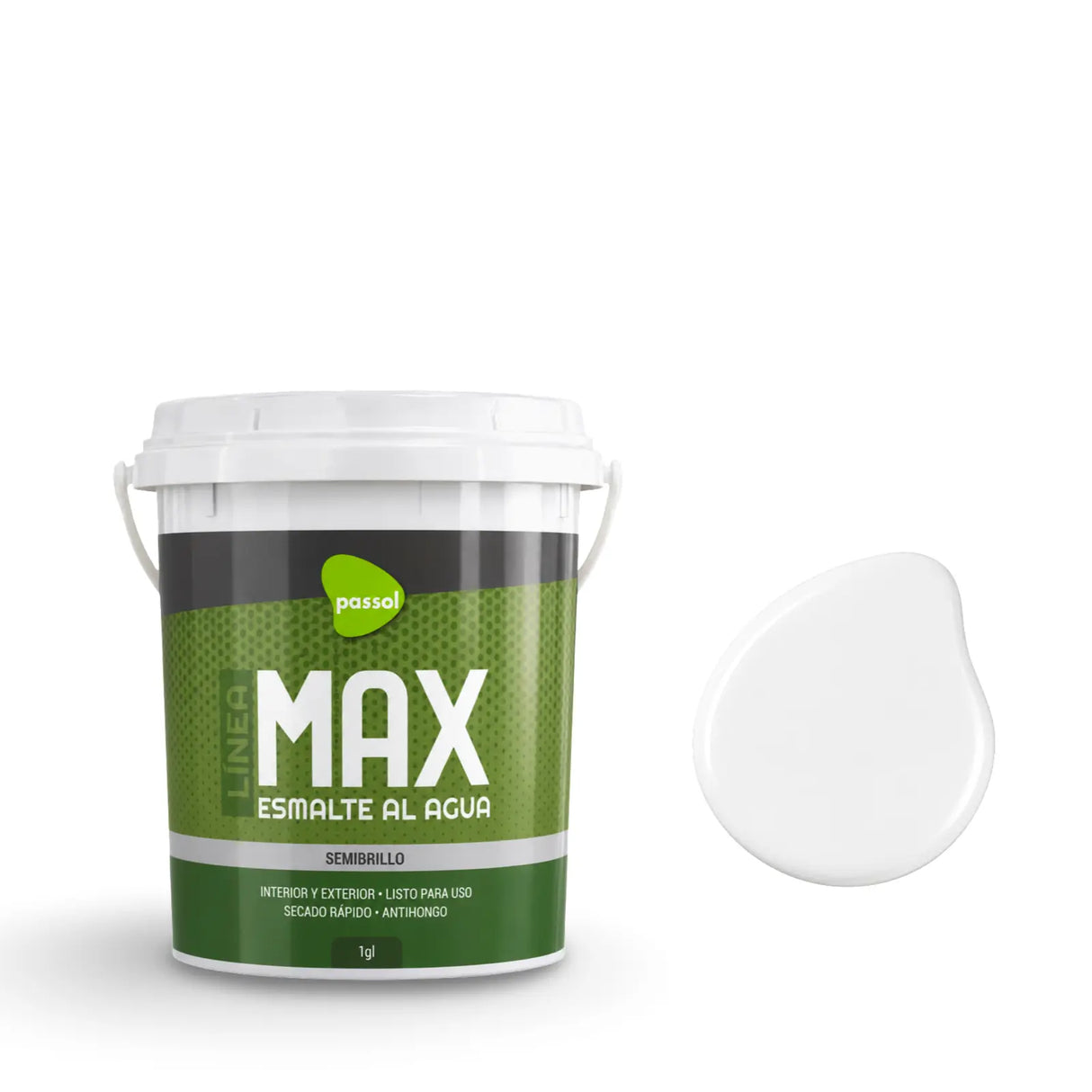 Esmalte al Agua Semibrillo Max PassolBlanco1 GalónPassol