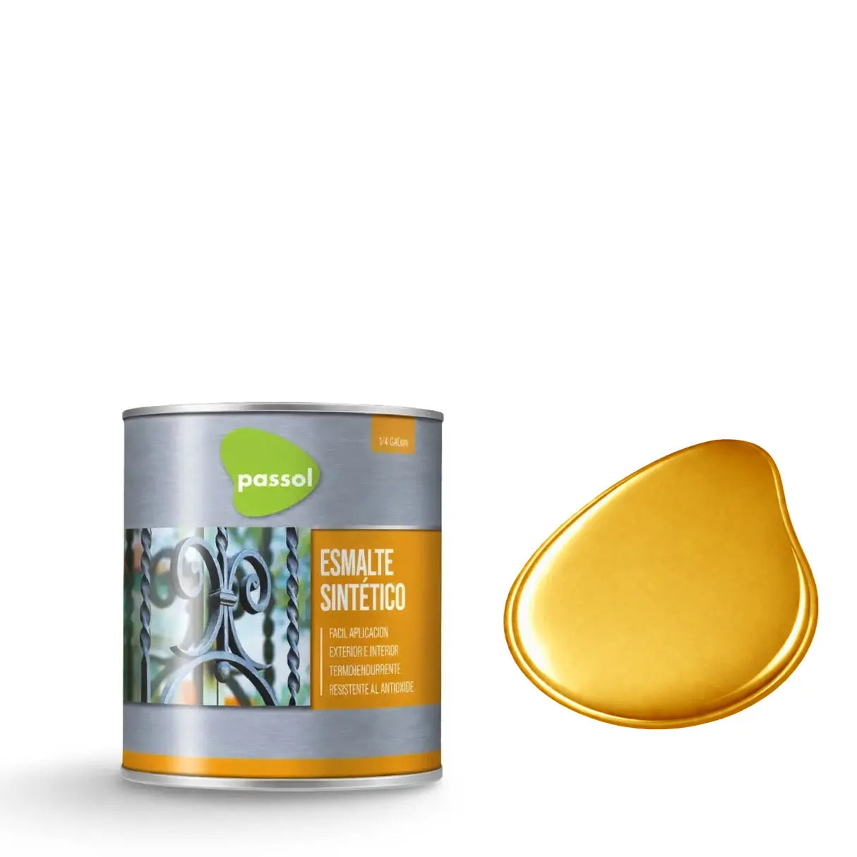 Esmalte Sintético 1/4 Galón PassolDorado1/4 de GalónPassol
