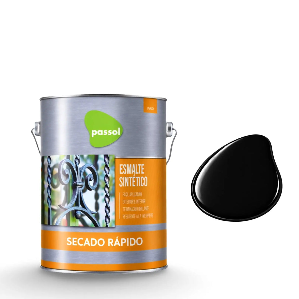 Esmalte Sintético Secado Rápido PassolNegro1 GalónPassol