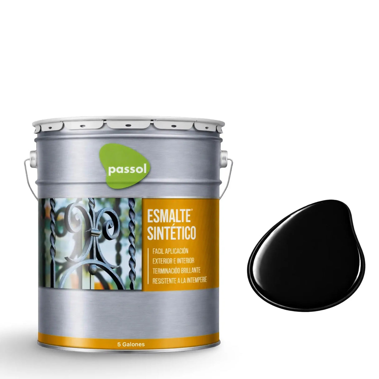 Esmalte Sintético Tineta 5gl PassolNegroTineta 5 galónesPassol