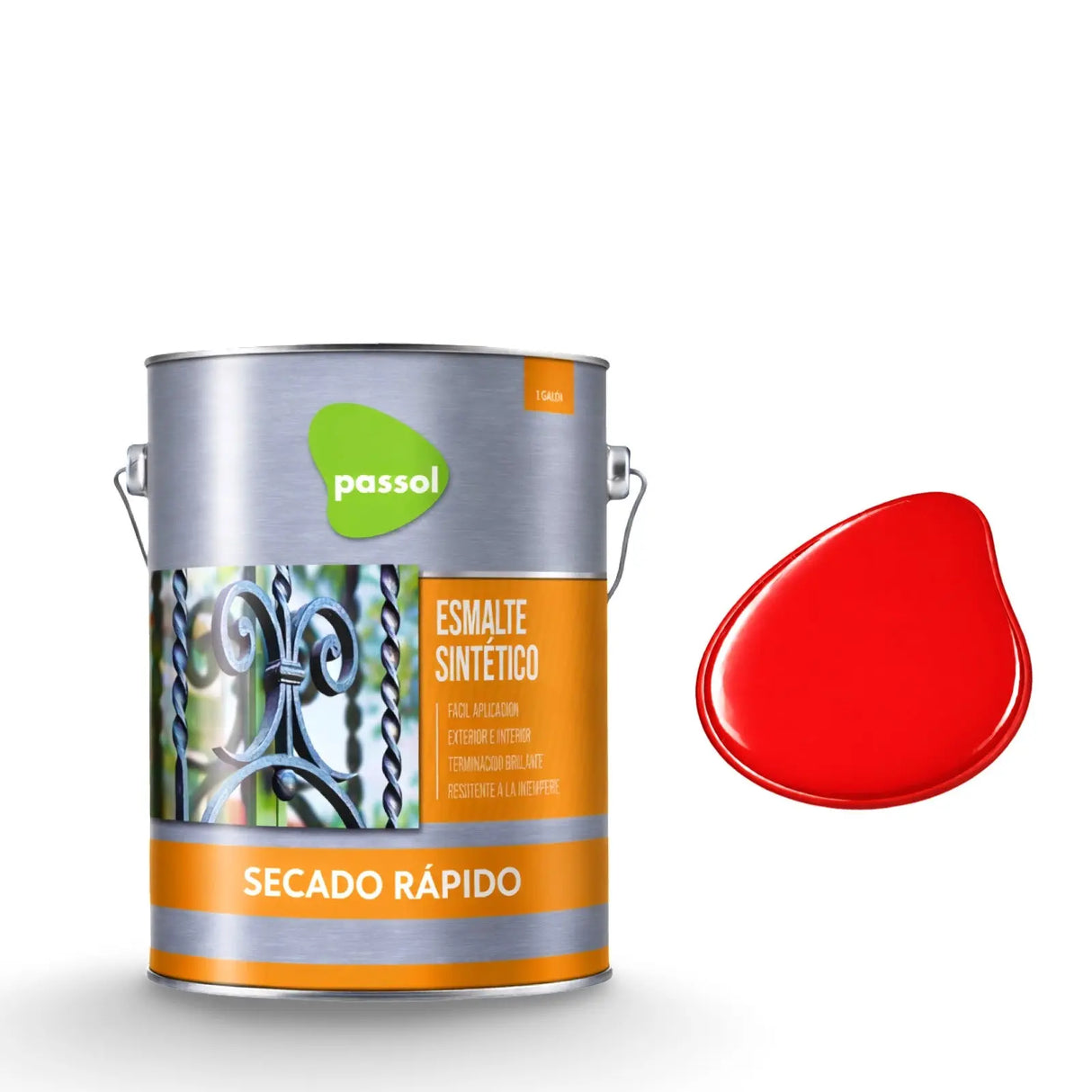 Esmalte Sintético Secado Rápido PassolRojo1 GalónPassol