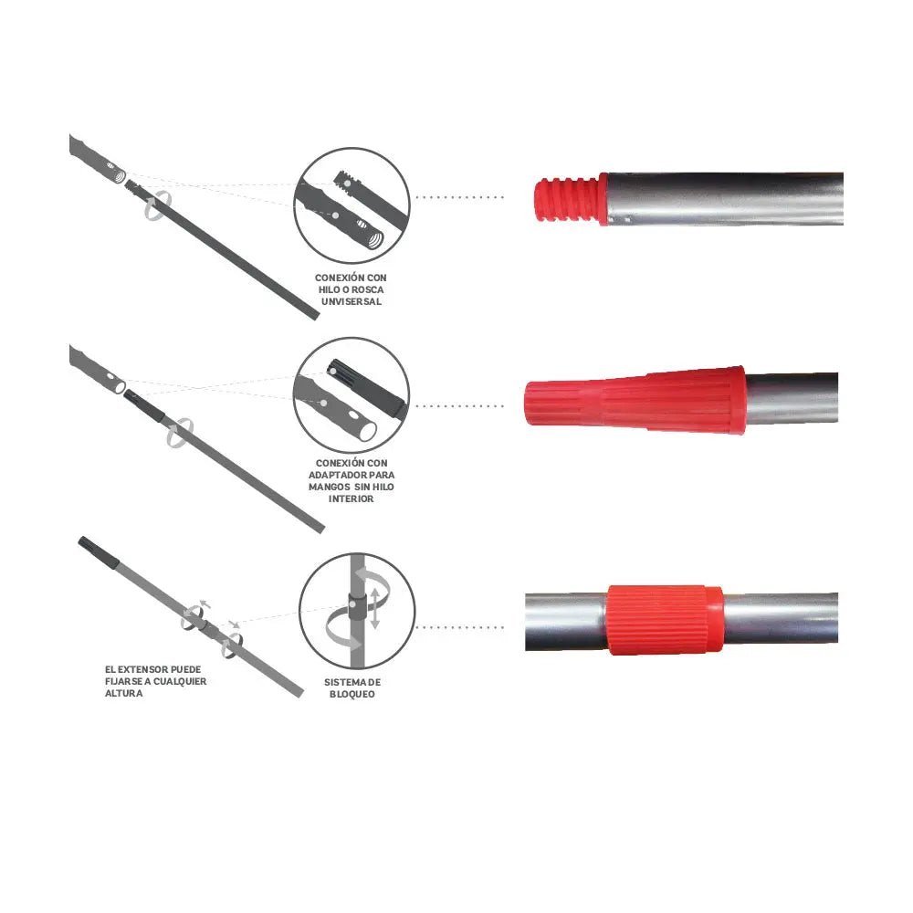 EXTENSOR RODILLO TELESCOPICO METAL2mtPassol