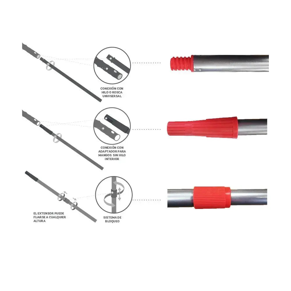 EXTENSOR RODILLO TELESCOPICO METAL2mtPassol