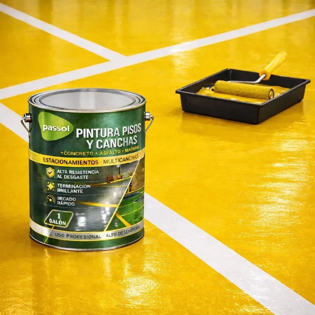 Pintura Pisos y Canchas PassolAmarillo1 GalónPassol
