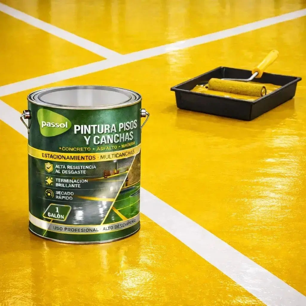 Pintura Pisos y Canchas PassolAmarillo1 GalónPassol