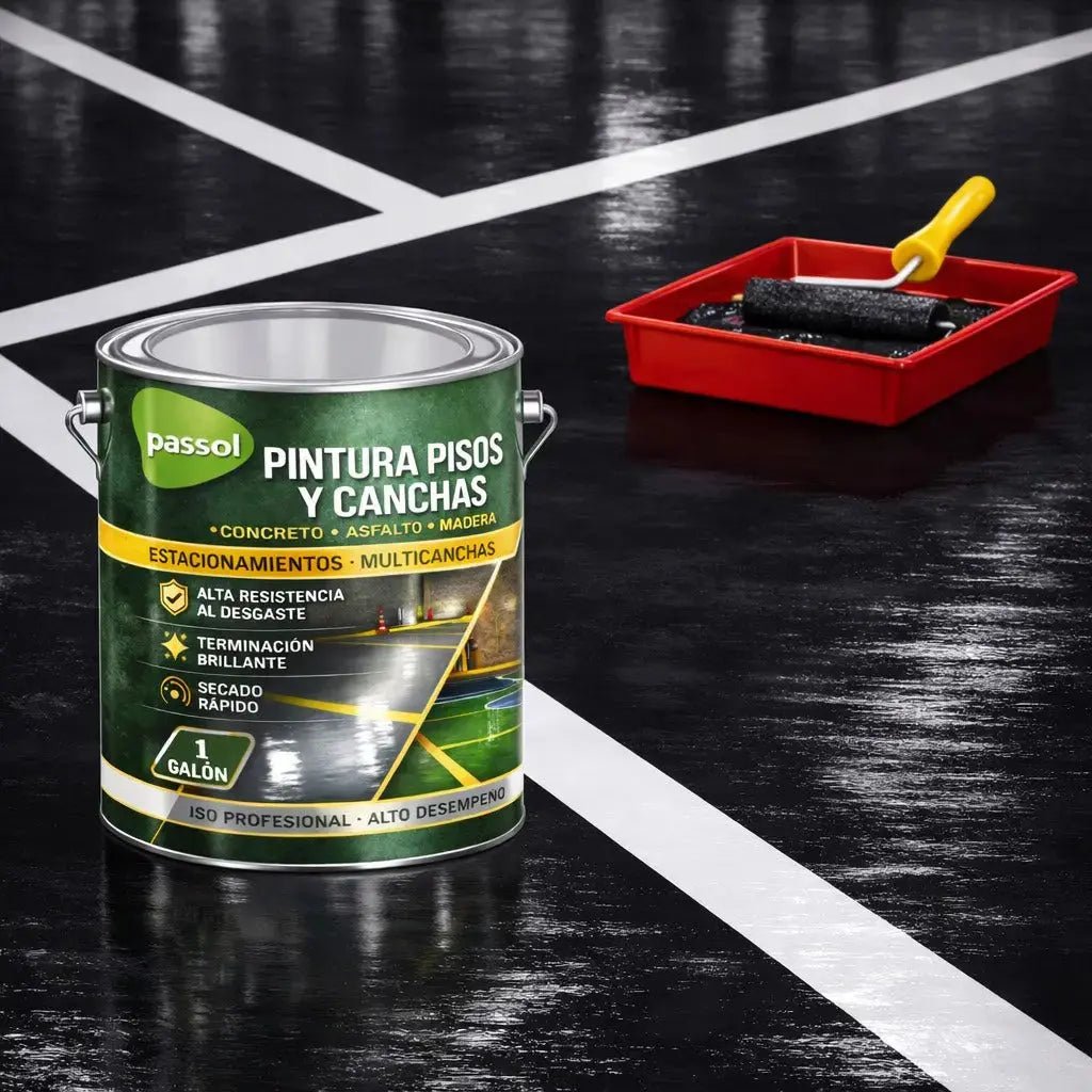Pintura Pisos y Canchas PassolNegro1 GalónPassol