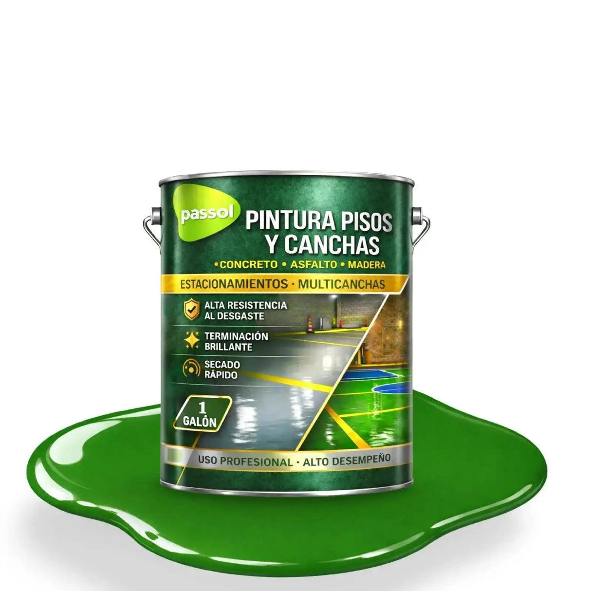 Pintura Pisos y Canchas PassolVerde1 GalónPassol