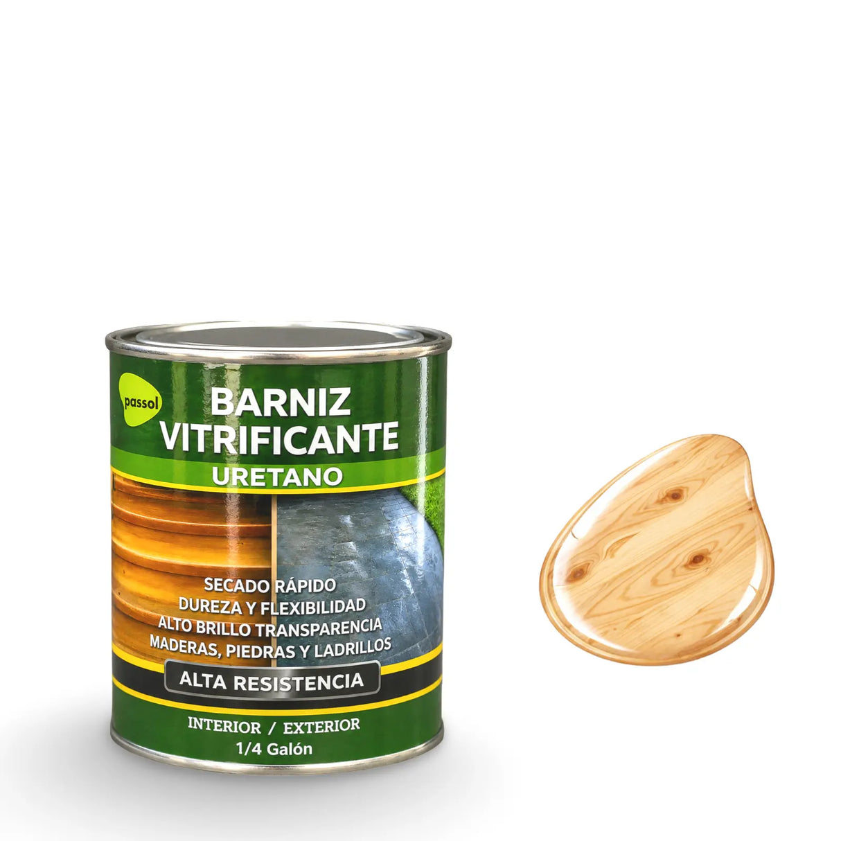 Barniz Vitrificante Uretano Madera Piedra Brillante PASSOL