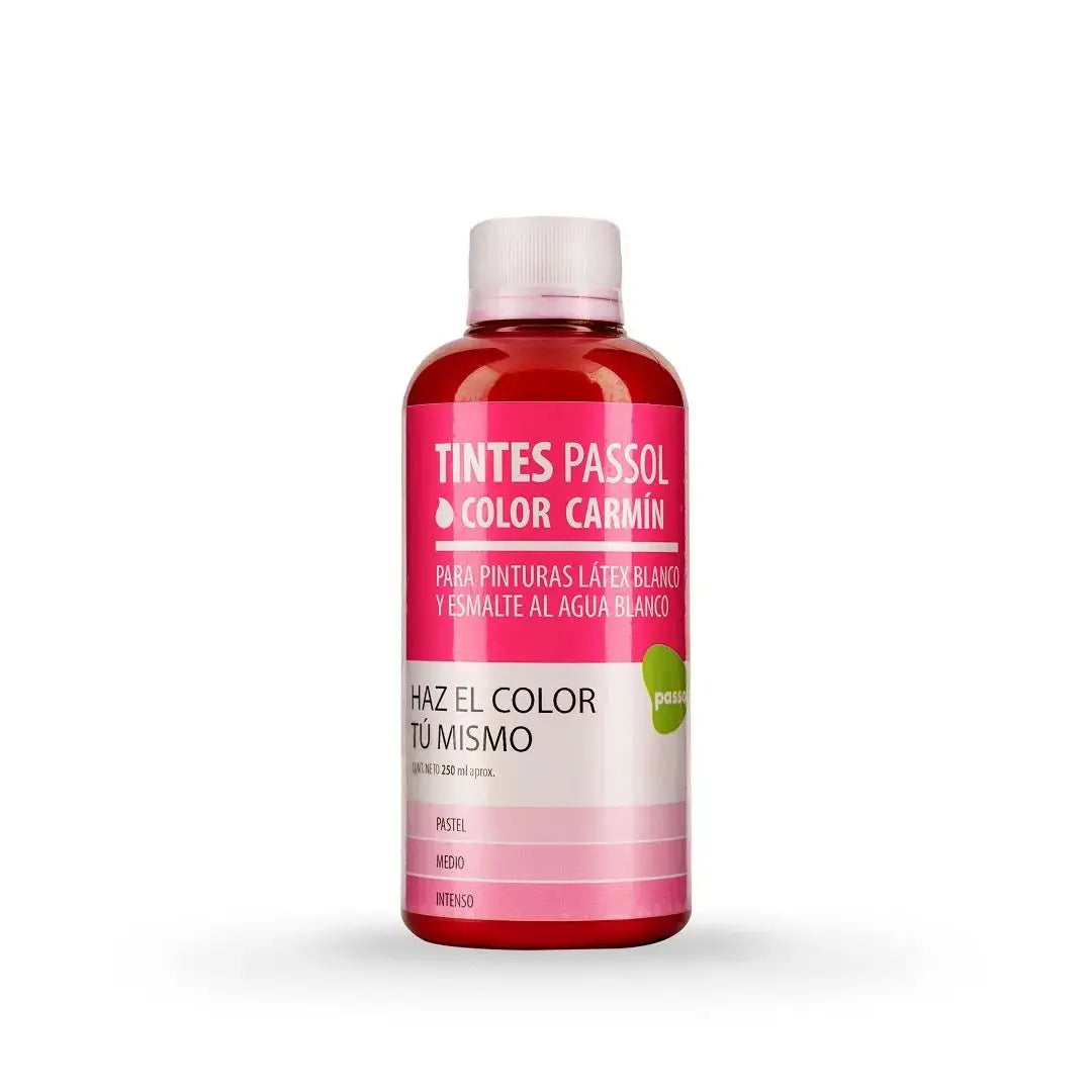 Concentrado Pintura Tinte Base Agua 250 ml PassolCarmínPassol