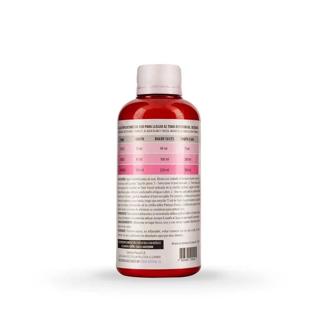 Concentrado Pintura Tinte Base Agua 250 ml PassolCarmínPassol