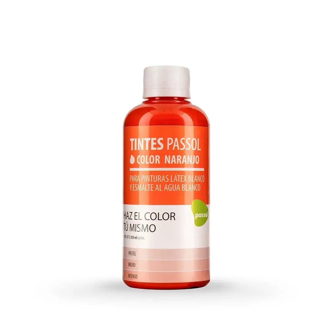 Concentrado Pintura Tinte Base Agua 250 ml PassolNaranjaPassol