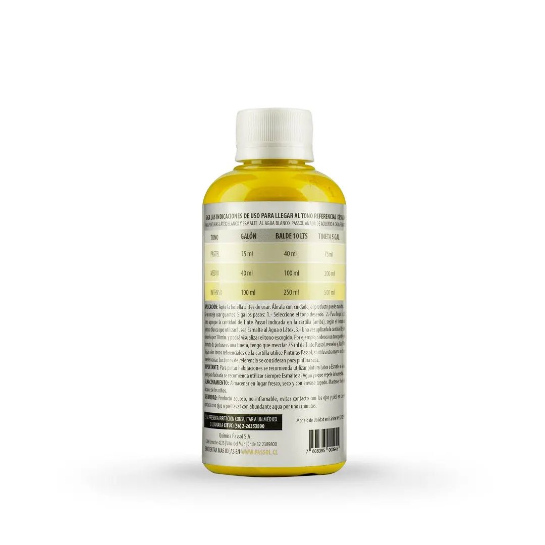 Concentrado Pintura Tinte Base Agua 250 ml PassolAmarilloPassol