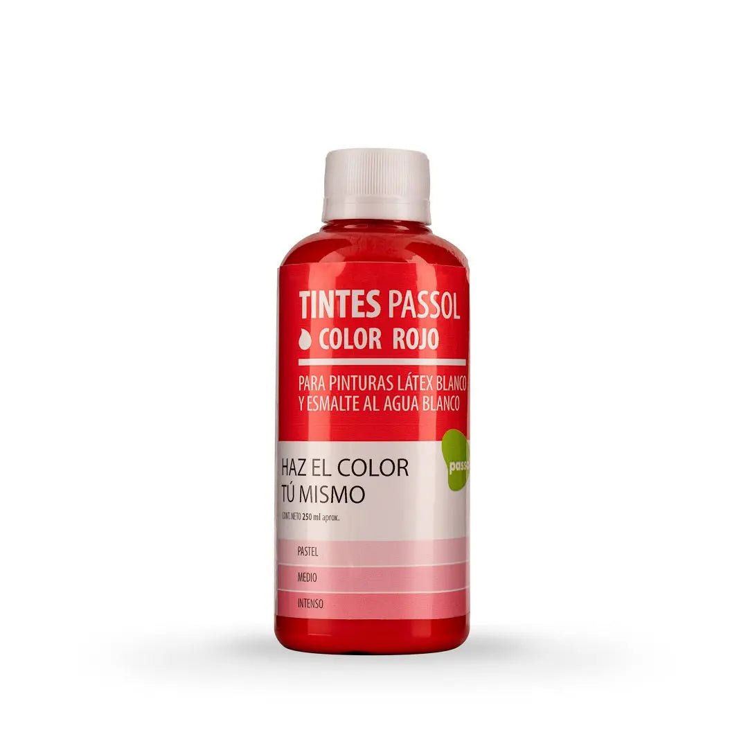 Concentrado Pintura Tinte Base Agua 250 ml PassolRojoPassol