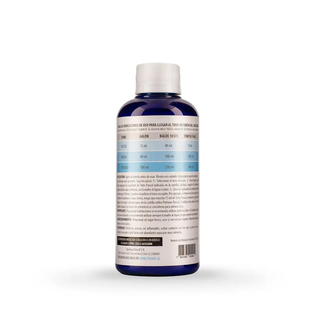 Concentrado Pintura Tinte Base Agua 250 ml PassolAzulPassol