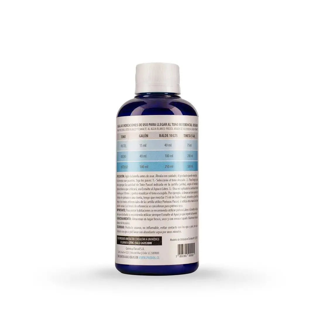 Concentrado Pintura Tinte Base Agua 250 ml PassolAzulPassol