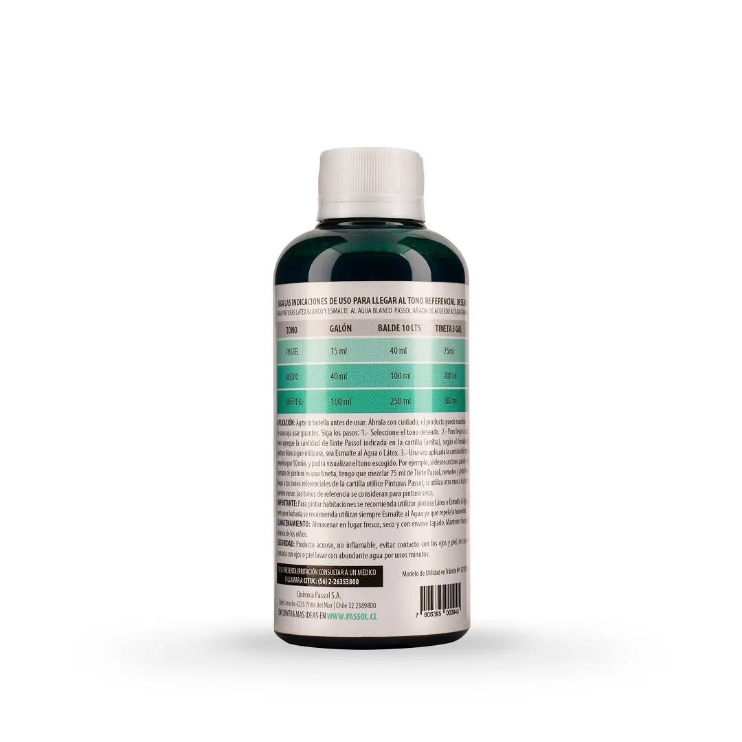 Concentrado Pintura Tinte Base Agua 250 ml PassolVerdePassol