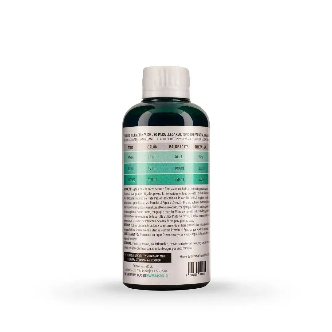 Concentrado Pintura Tinte Base Agua 250 ml PassolVerdePassol