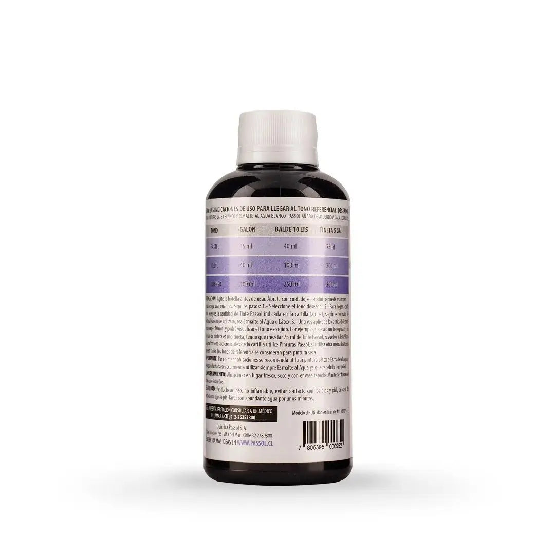 Concentrado Pintura Tinte Base Agua 250 ml PassolMoradoPassol
