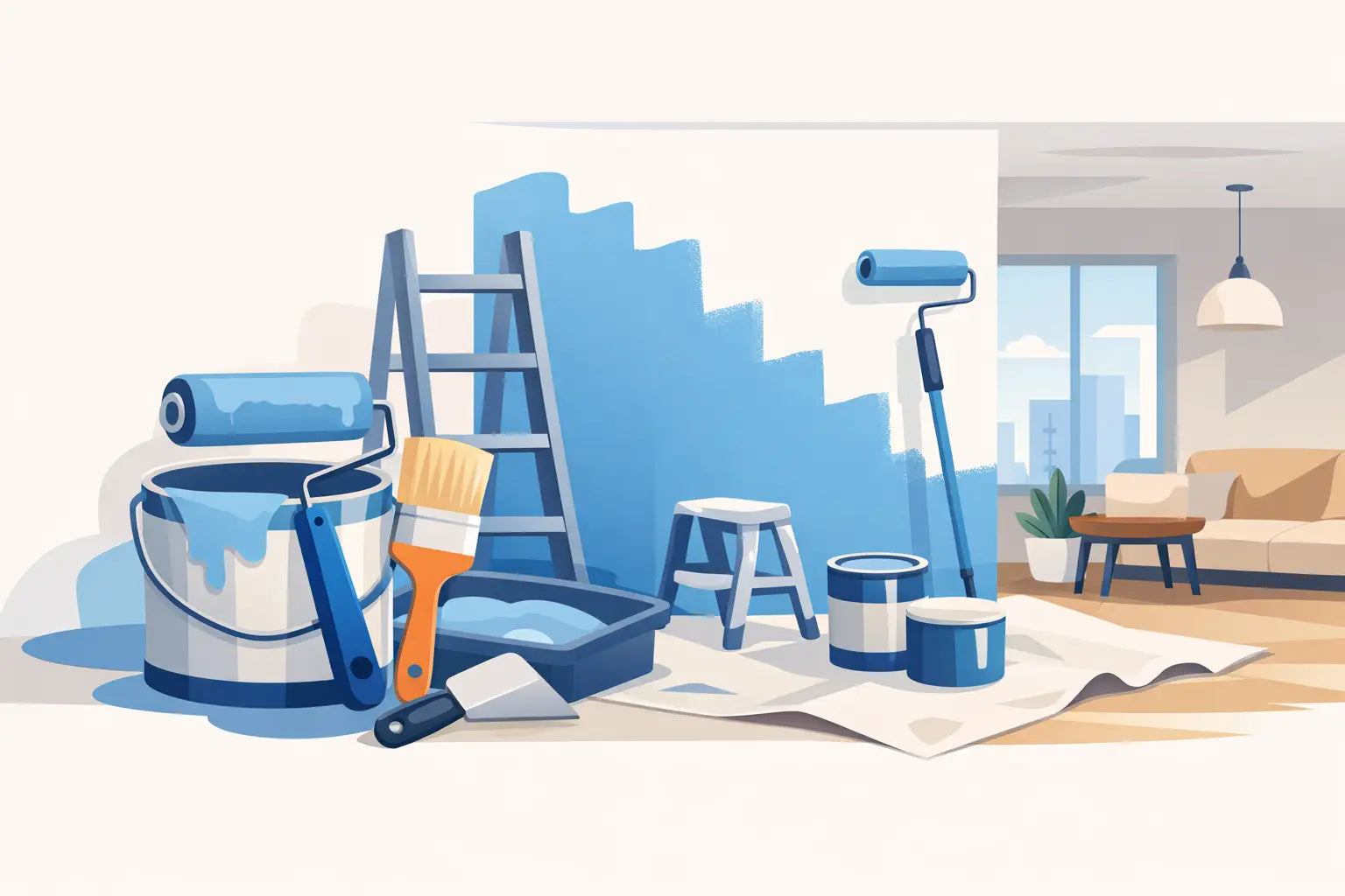 Guía de herramientas para pintar departamento
