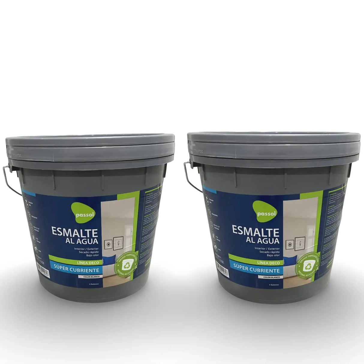 Esmalte al agua Deco Tineta 4 Galones Pack 2und Passol
