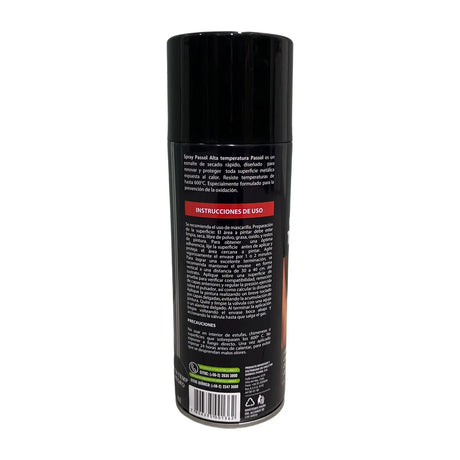 Pintura Spray Alta Temperatura Negro 400 ml PASSOL