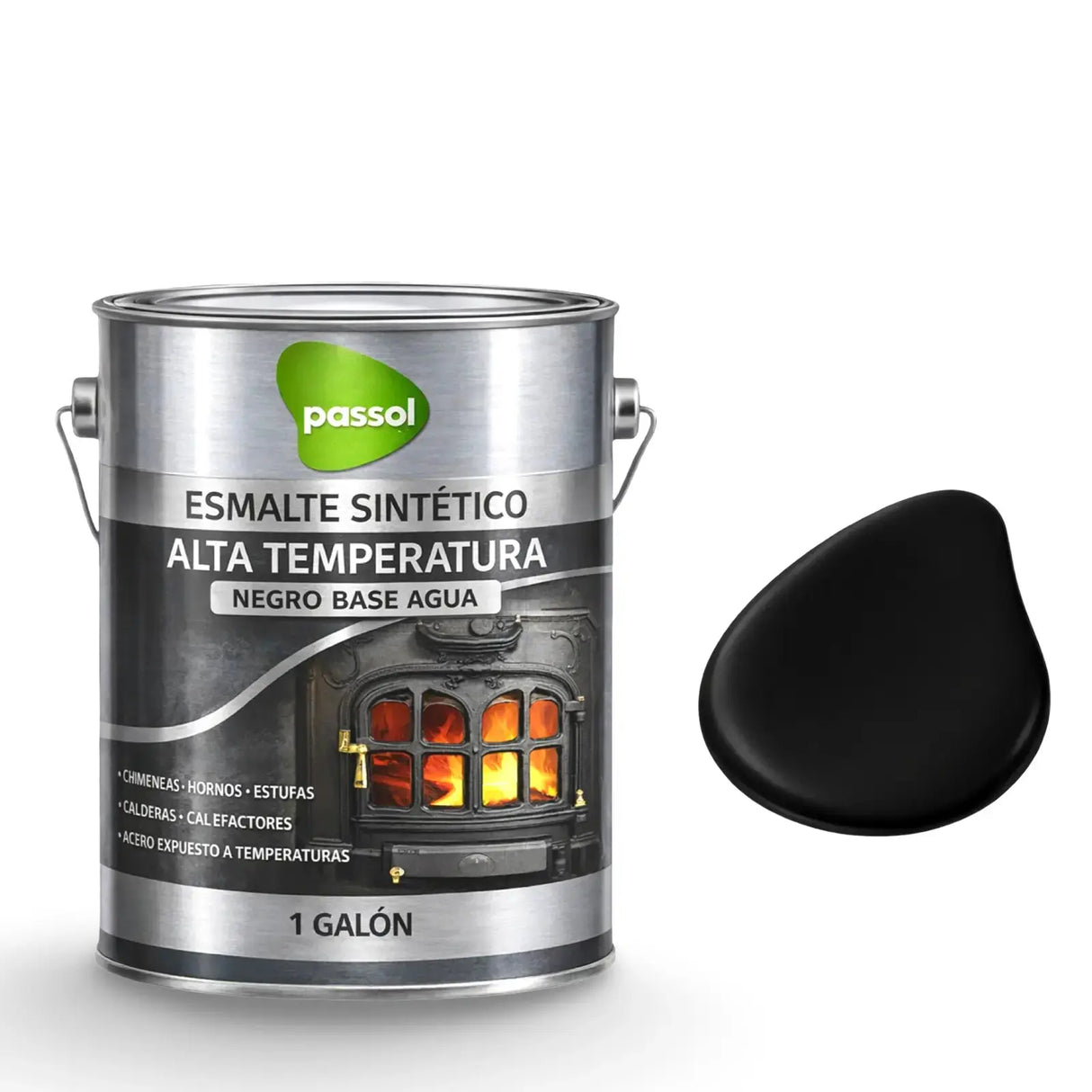 Esmalte Alta Temperatura 400°C Negro PASSOL