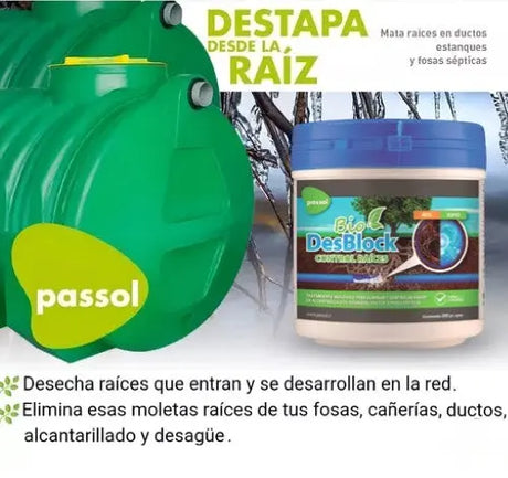 Bio Desblock Mata Raíces 500gr PASSOL