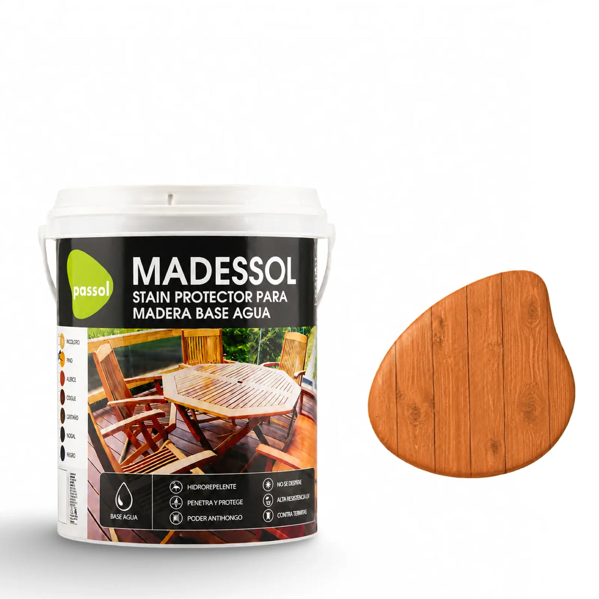 Madessol Protector Madera Stain al Agua PassolAlerce1 GalónPassol