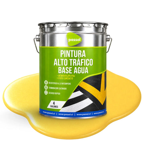 Pintura Alto Trafico Base Agua PassolAmarilloTineta 4glPassol