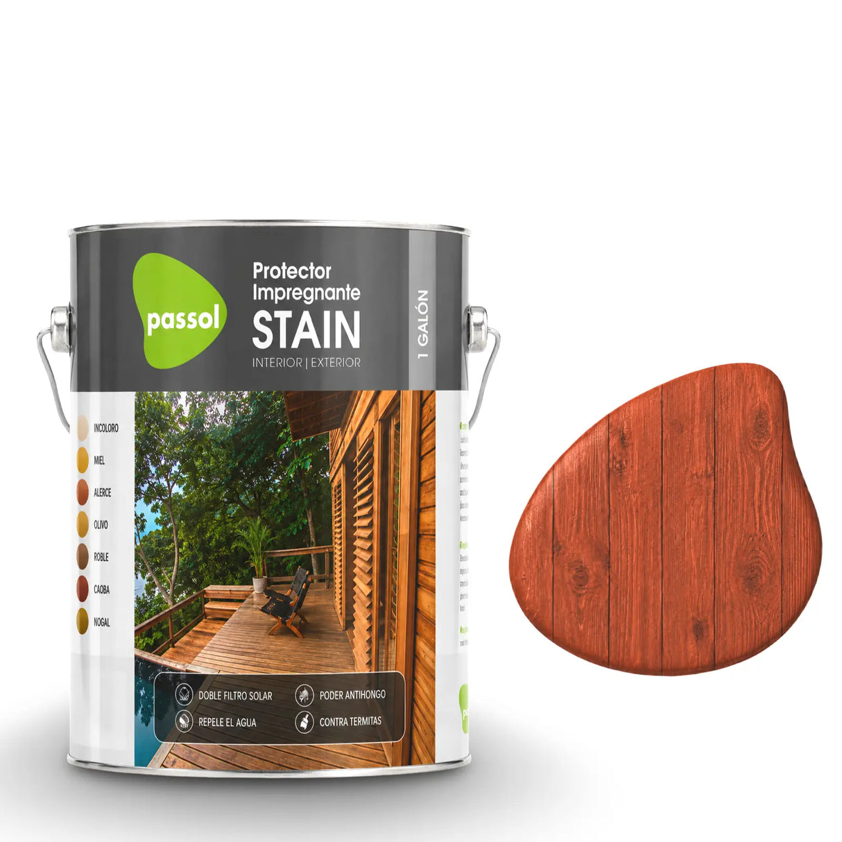 Stain Impregnante para Maderas PassolCaoba1 GalónPassol