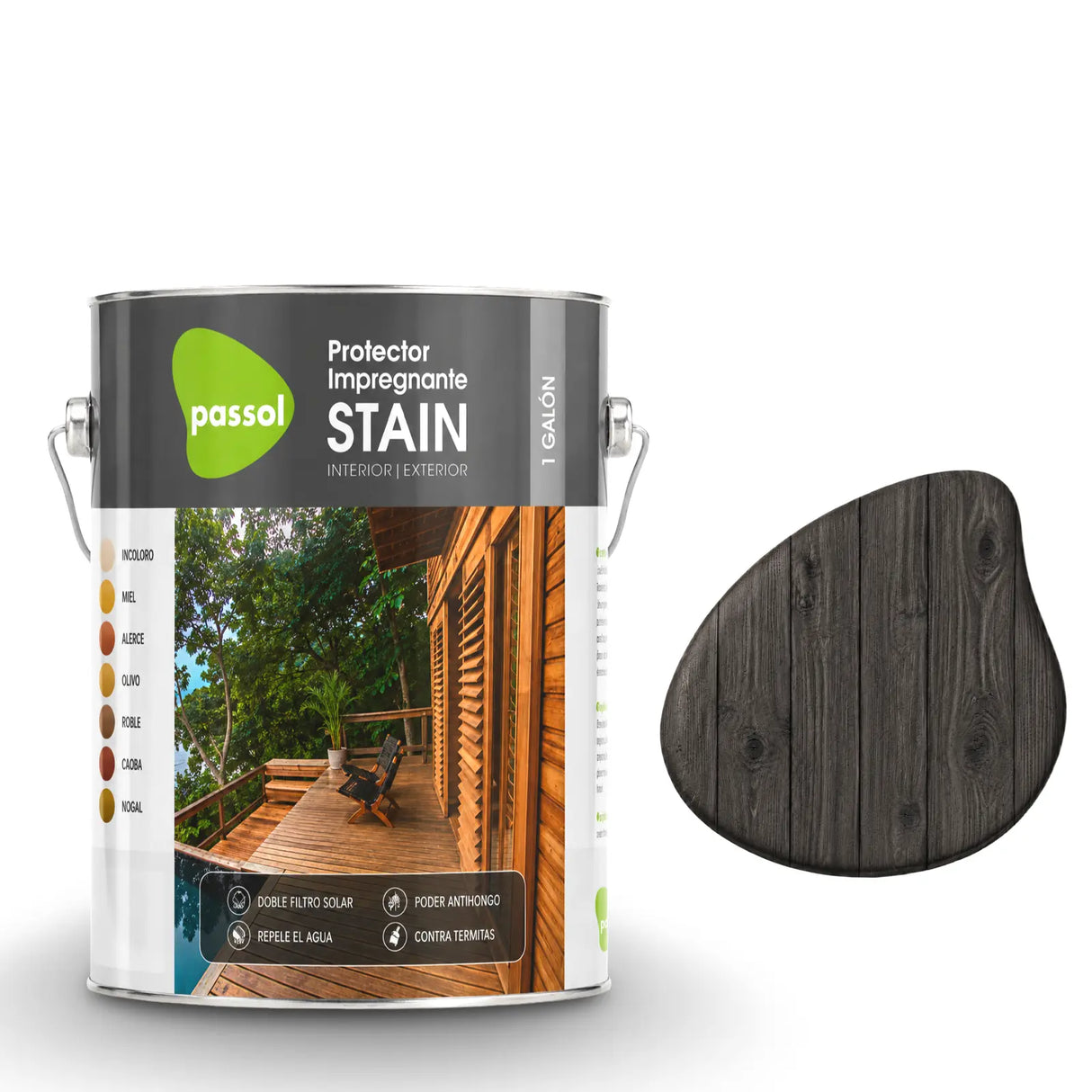 Stain Impregnante para Maderas PassolNegro1 GalónPassol